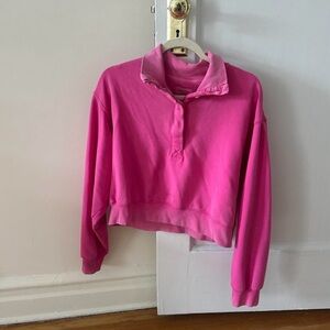 American Eagle Outfitters Pink Cropped Sweatshirt